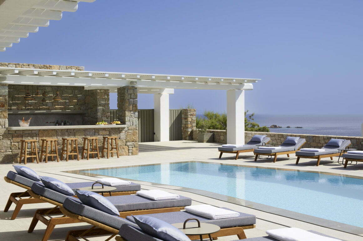 luxurious blue pearl in mykonos - villas Billionaire Club Mykonos Concierge sea view 3