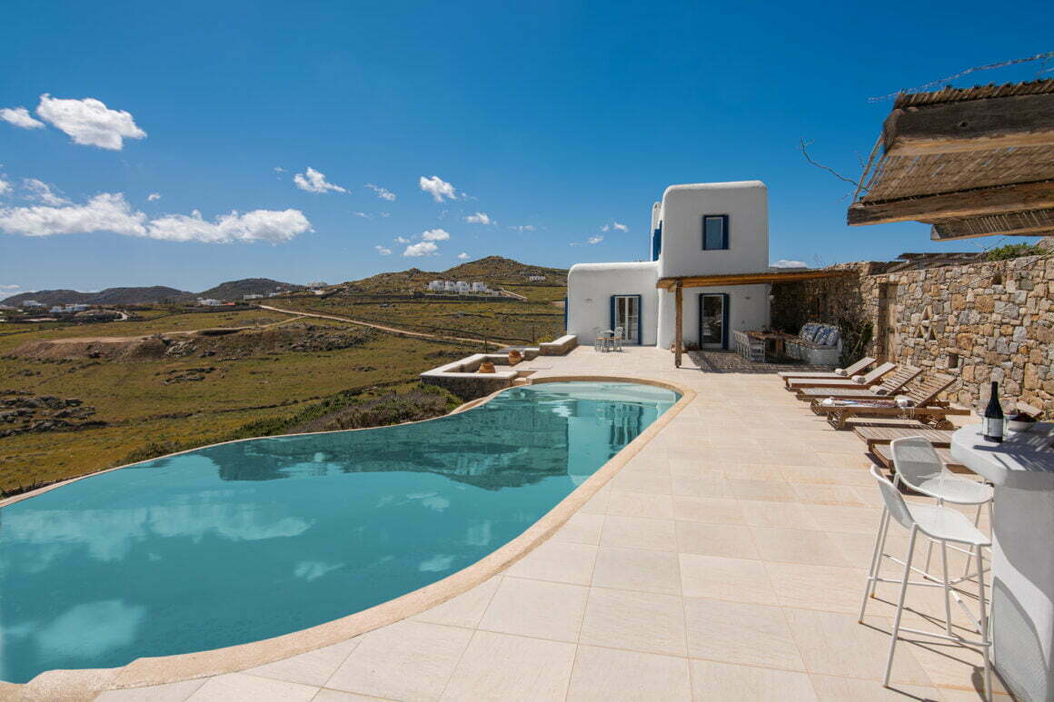 deluxe villa in mykonos hera - mykonos villas sky view pool