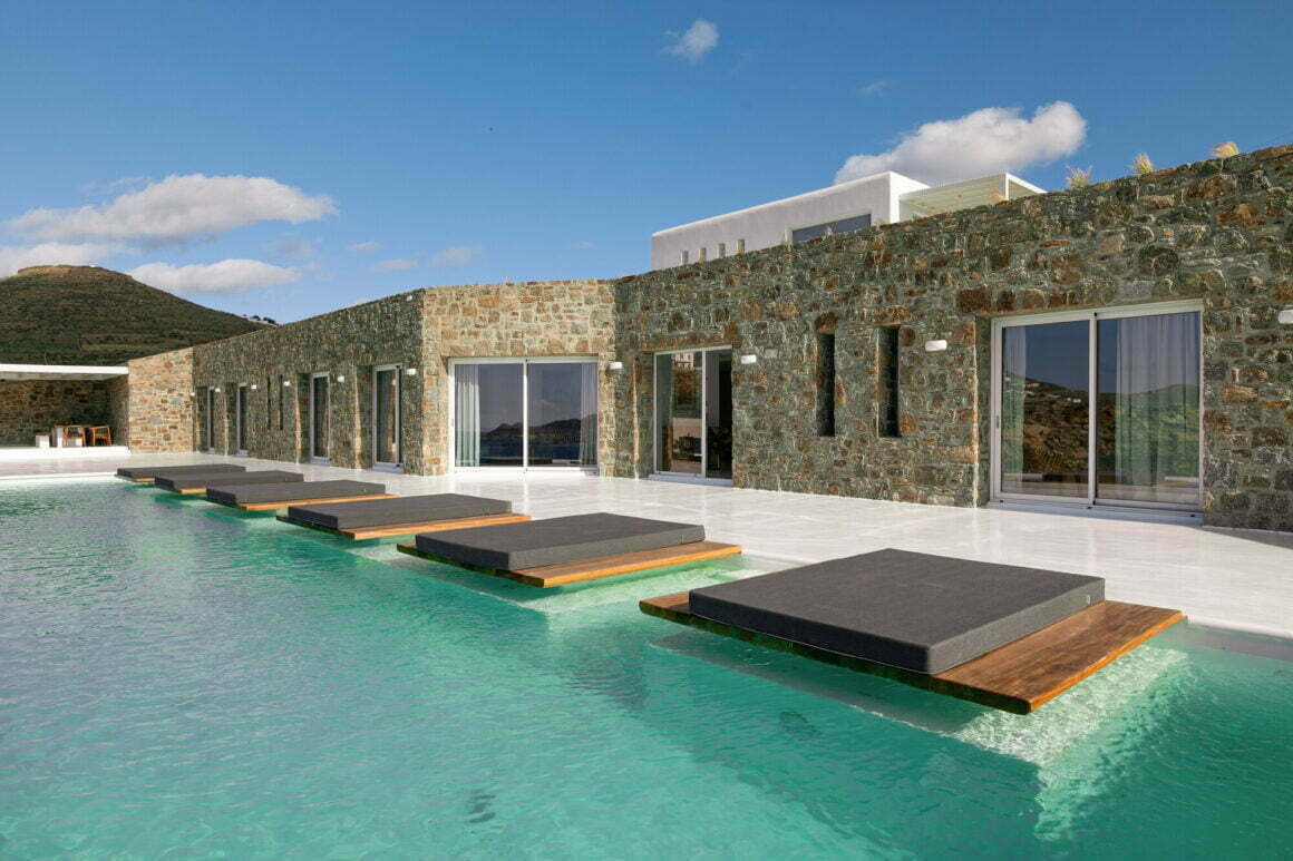 luxury villas mykonos - golden villa namma pool